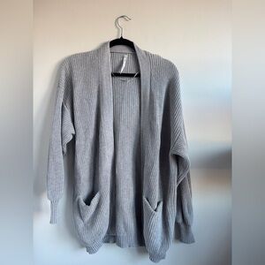 Elegant Gray Women's Cardigan Sweater